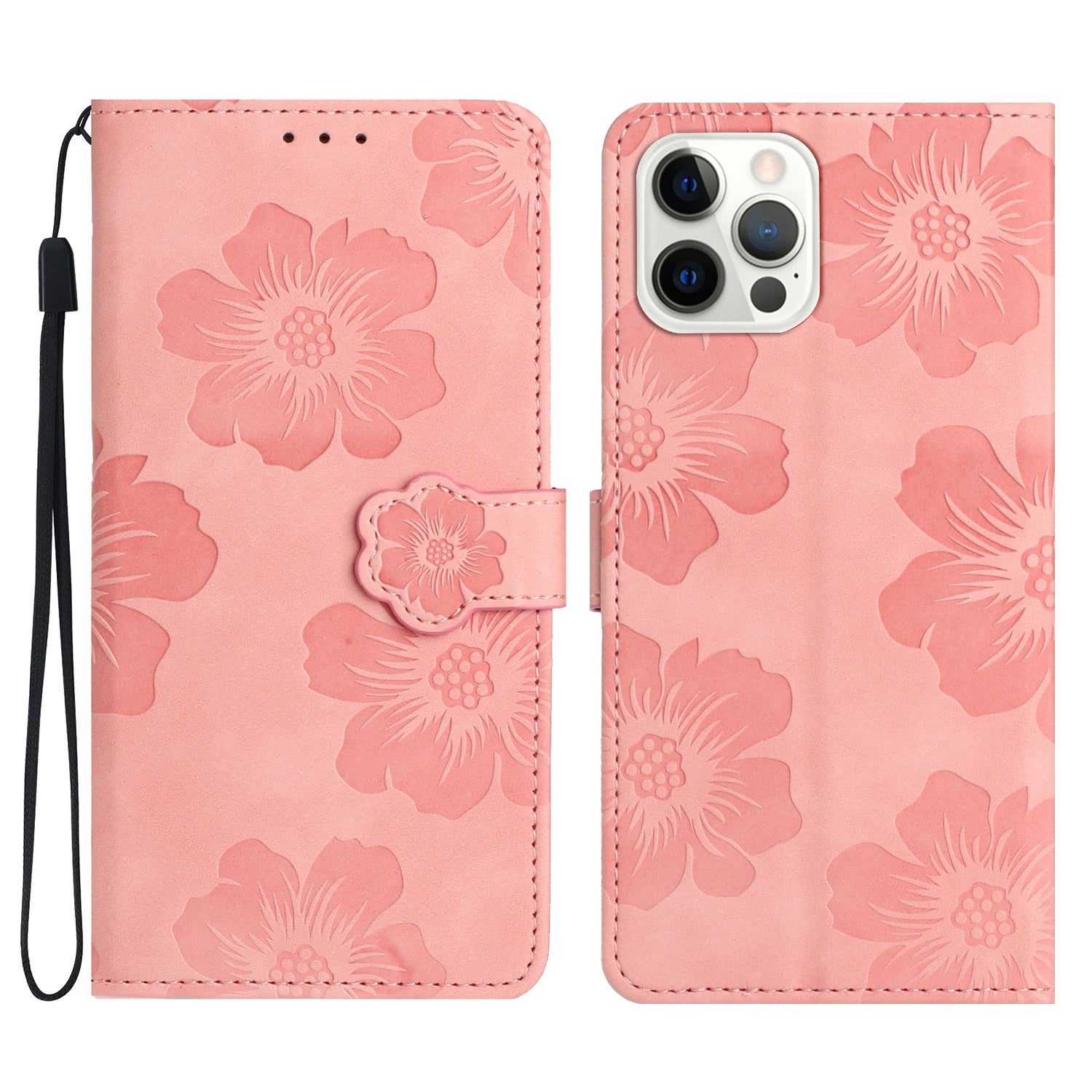 For iPhone 13 Pro Max Stand Phone Case Imprinted Flower Pattern Wallet Cover Flip Style PU Leather Shell For iPhone 13 Pro Max Stand Phone Case Imprinted Flower Pattern Wallet Cover Flip Style PU Leather Shell